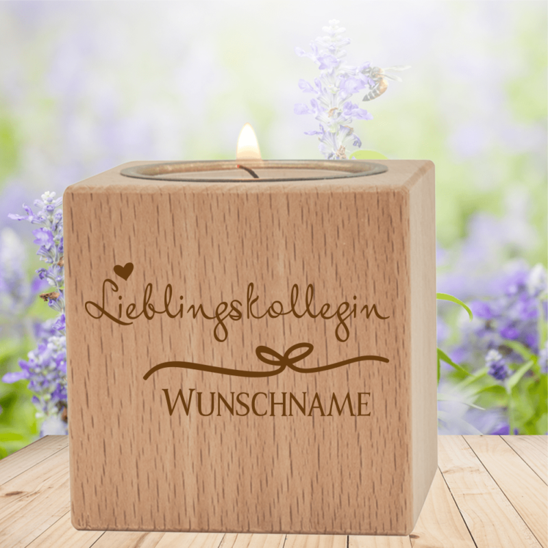 Bild von teelichthalter lieblingskollegpng | Individuelle 🎁 persönliche 🎁 personalisierte Geschenke bedruckt ▪ bestickt ▪ graviert