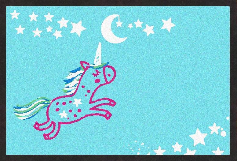 Bild von fussmatte unicorn sterne mondjpg | Individuelle 🎁 persönliche 🎁 personalisierte Geschenke bedruckt ▪ bestickt ▪ graviert