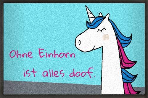 Bild von fussmatte einhorn comic mit wujpg | Individuelle 🎁 persönliche 🎁 personalisierte Geschenke bedruckt ▪ bestickt ▪ graviert