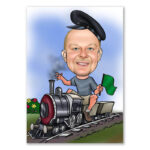 Bild von erstellung karikatur eisenbahnjpg | Individuelle 🎁 persönliche 🎁 personalisierte Geschenke bedruckt ▪ bestickt ▪ graviert