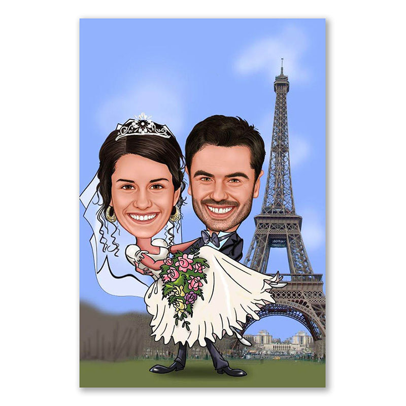 Bild von erstellung karikatur hochzeitjpg | Individuelle 🎁 persönliche 🎁 personalisierte Geschenke bedruckt ▪ bestickt ▪ graviert