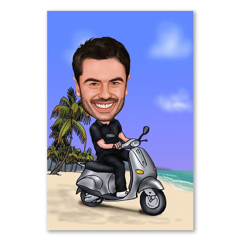 Bild von erstellung karikatur roller ajpg | Individuelle 🎁 persönliche 🎁 personalisierte Geschenke bedruckt ▪ bestickt ▪ graviert