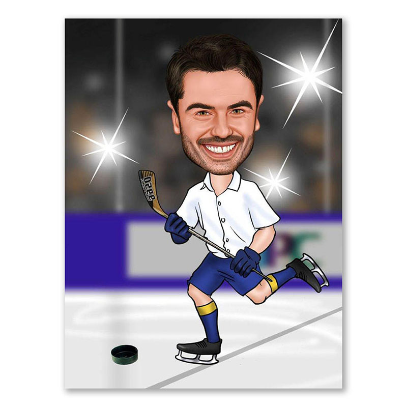 Bild von erstellung karikatur icehockeyjpg | Individuelle 🎁 persönliche 🎁 personalisierte Geschenke bedruckt ▪ bestickt ▪ graviert