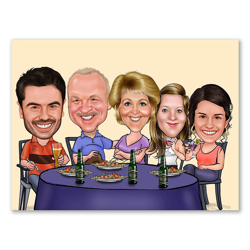 Bild von erstellung karikatur familienjpg | Individuelle 🎁 persönliche 🎁 personalisierte Geschenke bedruckt ▪ bestickt ▪ graviert