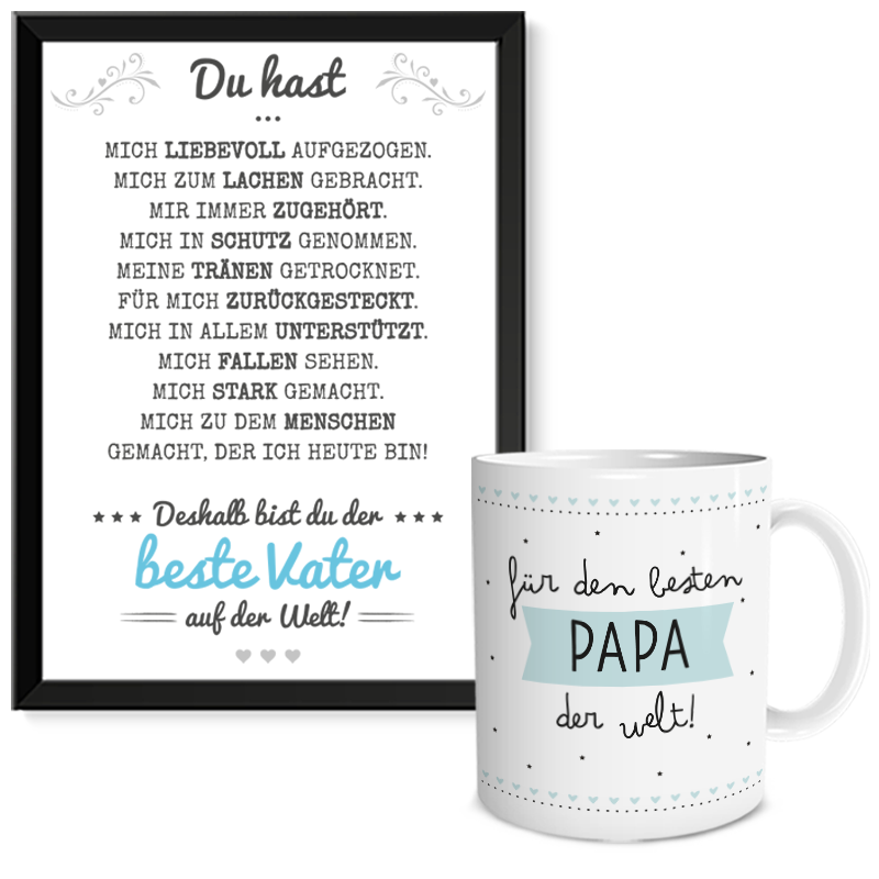 Bild von geschenkset papa xljpg | Individuelle 🎁 persönliche 🎁 personalisierte Geschenke bedruckt ▪ bestickt ▪ graviert