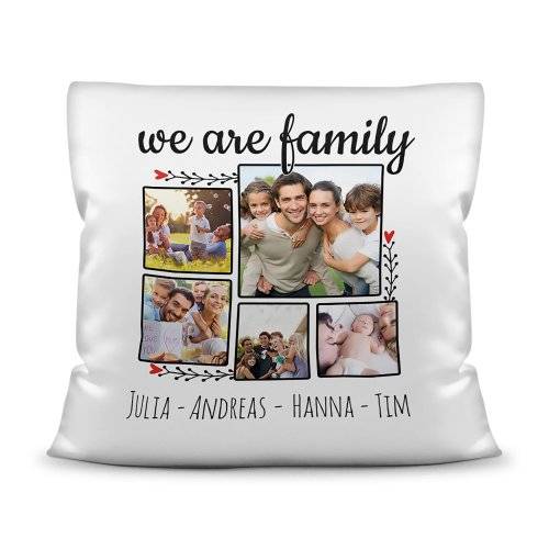 Bild von kissen we are family mit fjpg | Individuelle 🎁 persönliche 🎁 personalisierte Geschenke bedruckt ▪ bestickt ▪ graviert