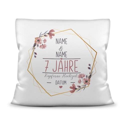 Bild von hochzeitstag kissen kupfernejpg | Individuelle 🎁 persönliche 🎁 personalisierte Geschenke bedruckt ▪ bestickt ▪ graviert