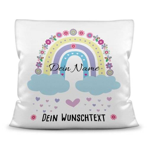 Bild von namenskissen regenbogen wolkjpg | Individuelle 🎁 persönliche 🎁 personalisierte Geschenke bedruckt ▪ bestickt ▪ graviert