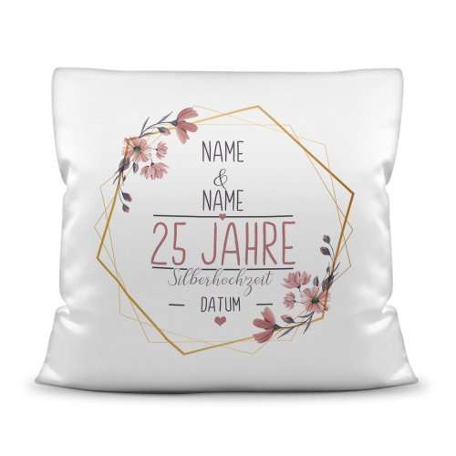 Bild von hochzeitstag kissen silberhojpg | Individuelle 🎁 persönliche 🎁 personalisierte Geschenke bedruckt ▪ bestickt ▪ graviert