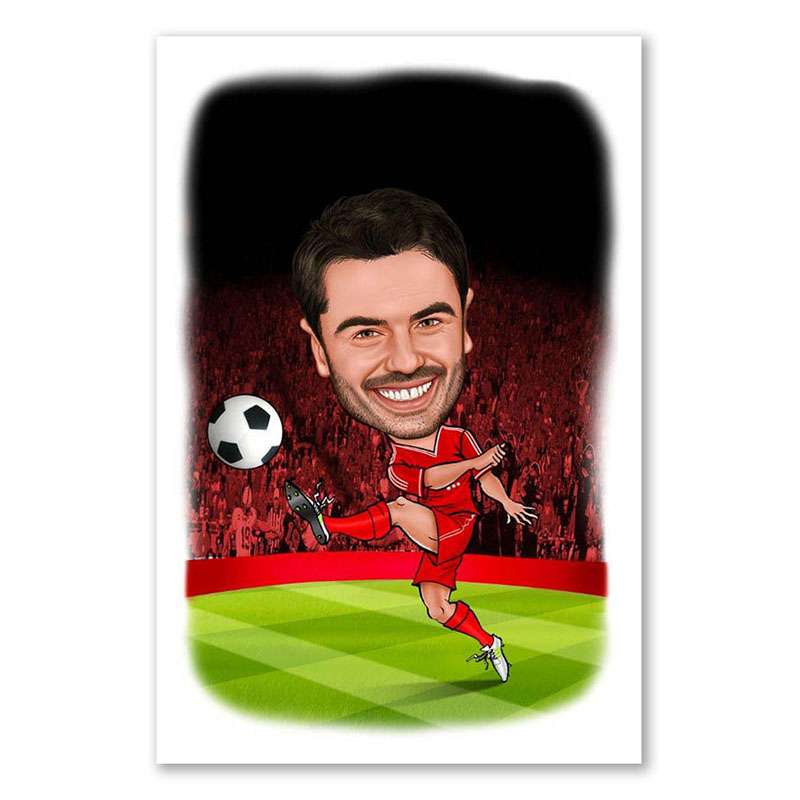 Bild von erstellung karikatur fussballjpg | Individuelle 🎁 persönliche 🎁 personalisierte Geschenke bedruckt ▪ bestickt ▪ graviert