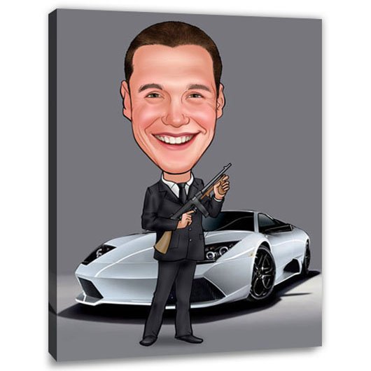 Bild von erstellung karikatur agent cajpg | Individuelle 🎁 persönliche 🎁 personalisierte Geschenke bedruckt ▪ bestickt ▪ graviert