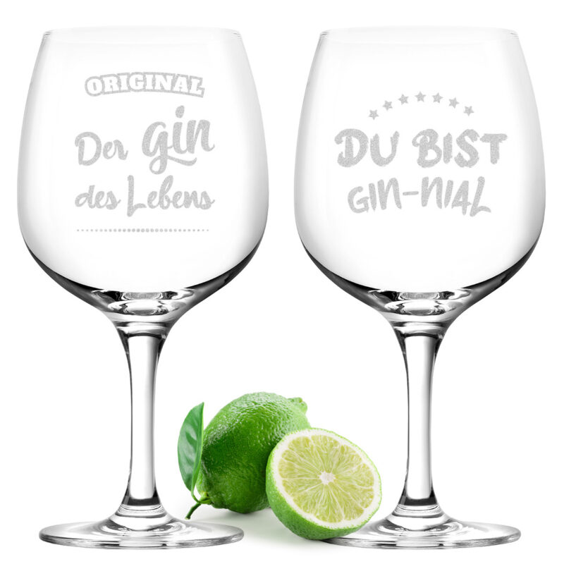 Bild von gin glas er set mit graviertejpg | Individuelle 🎁 persönliche 🎁 personalisierte Geschenke bedruckt ▪ bestickt ▪ graviert