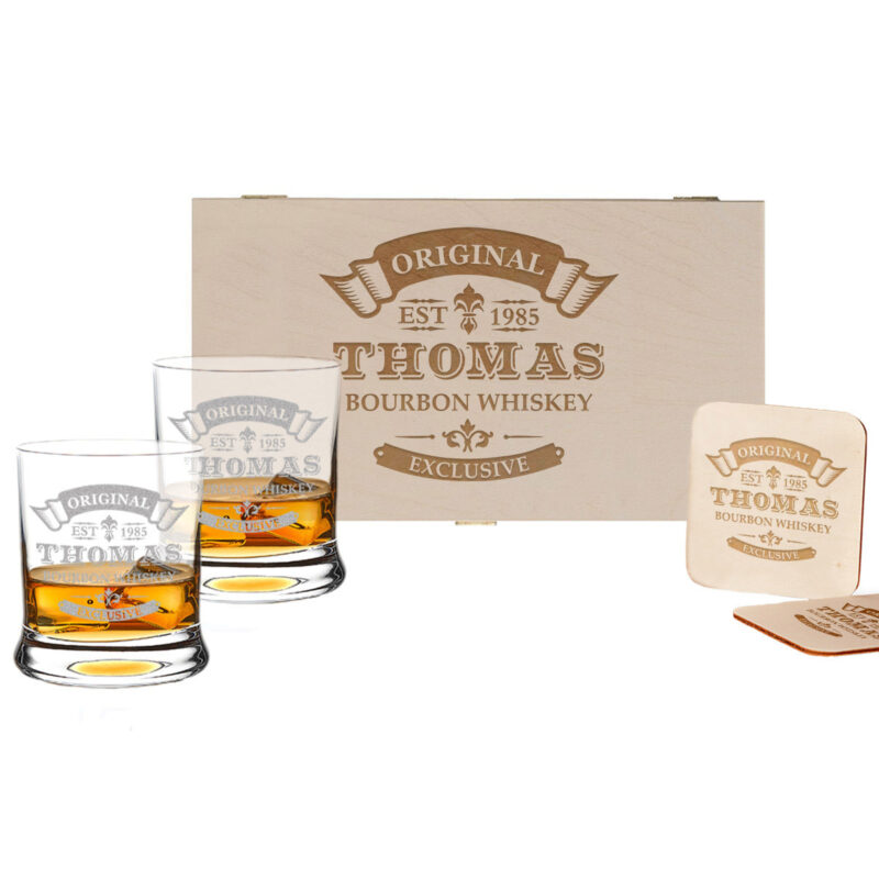 Bild von tlg whisky geschenkset holzjpg | Individuelle 🎁 persönliche 🎁 personalisierte Geschenke bedruckt ▪ bestickt ▪ graviert