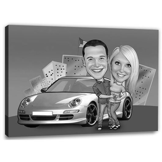 Bild von erstellung karikatur mein autojpg | Individuelle 🎁 persönliche 🎁 personalisierte Geschenke bedruckt ▪ bestickt ▪ graviert