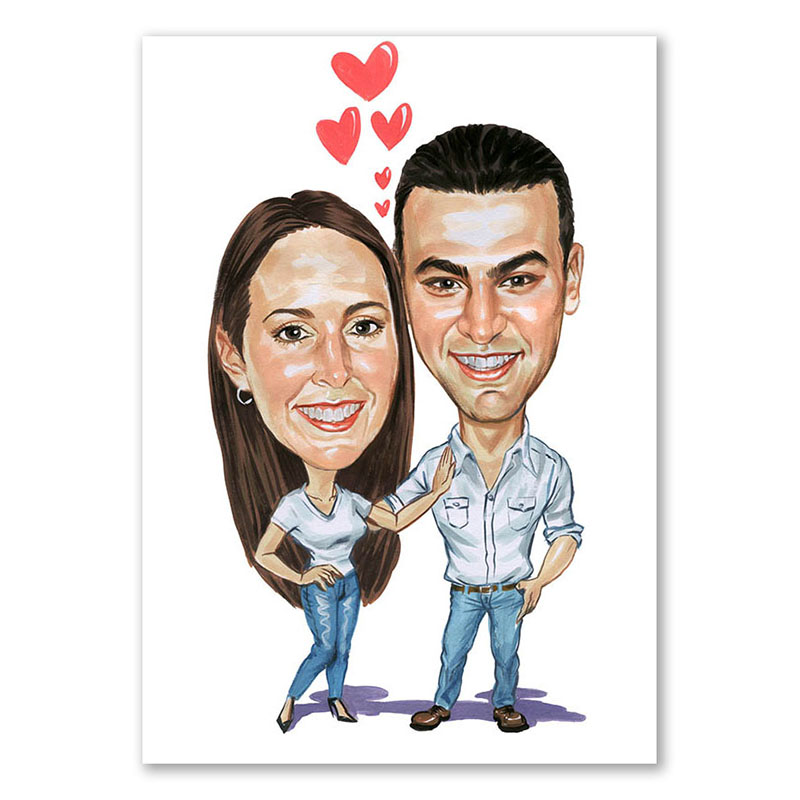 Bild von erstellung karikatur wir zweijpg | Individuelle 🎁 persönliche 🎁 personalisierte Geschenke bedruckt ▪ bestickt ▪ graviert