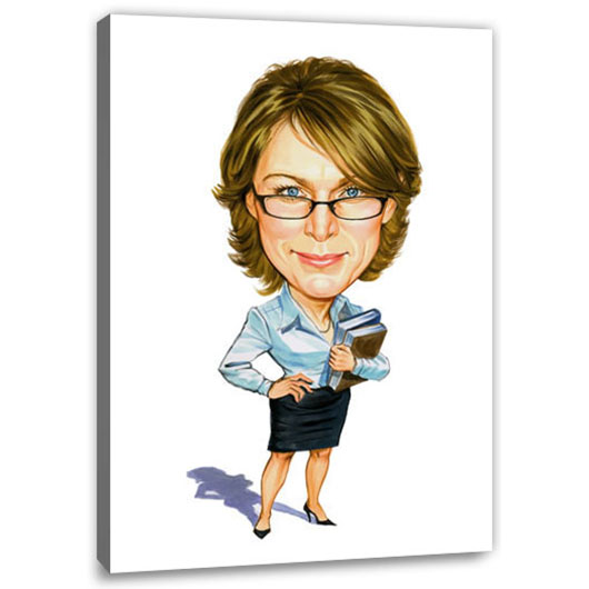 Bild von erstellung karikatur frau mitjpg | Individuelle 🎁 persönliche 🎁 personalisierte Geschenke bedruckt ▪ bestickt ▪ graviert