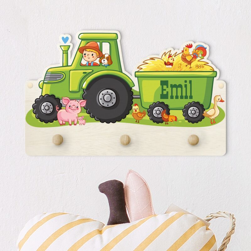 Bild von kindergarderobe holz mit namenjpg | Individuelle 🎁 persönliche 🎁 personalisierte Geschenke bedruckt ▪ bestickt ▪ graviert