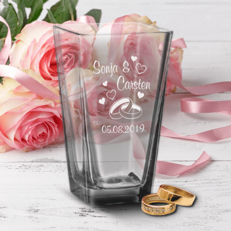 Bild von   personalisierte vase zur hochzpng | Individuelle 🎁 persönliche 🎁 personalisierte Geschenke bedruckt ▪ bestickt ▪ graviert