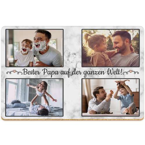 Bild von platzset fuer papa mit fotosjpg | Individuelle 🎁 persönliche 🎁 personalisierte Geschenke bedruckt ▪ bestickt ▪ graviert