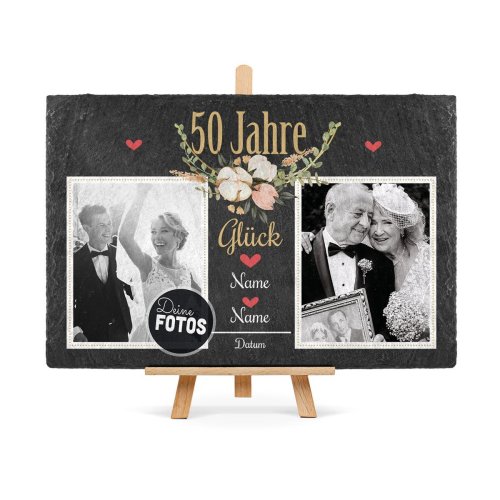 Bild von   schiefertafel mit fotos zur gojpg | Individuelle 🎁 persönliche 🎁 personalisierte Geschenke bedruckt ▪ bestickt ▪ graviert