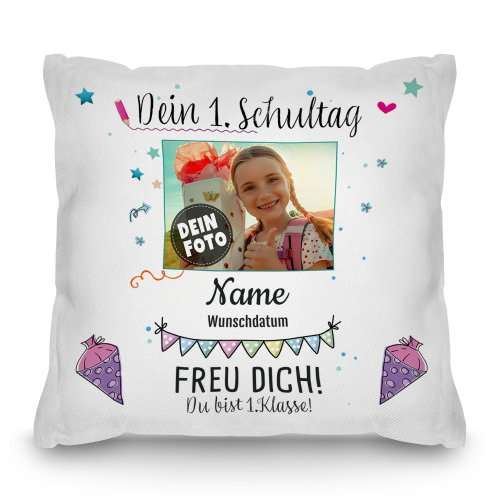 Bild von kissen dein schultag mijpg | Individuelle 🎁 persönliche 🎁 personalisierte Geschenke bedruckt ▪ bestickt ▪ graviert