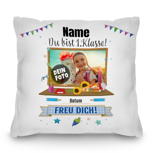 Bild von   kissen du bist  klasse mjpg | Individuelle 🎁 persönliche 🎁 personalisierte Geschenke bedruckt ▪ bestickt ▪ graviert