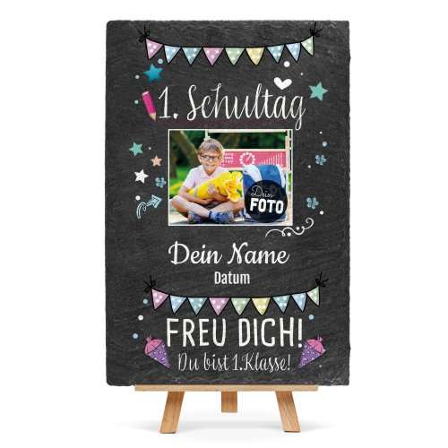 Bild von schieferplatte dein schuljpg | Individuelle 🎁 persönliche 🎁 personalisierte Geschenke bedruckt ▪ bestickt ▪ graviert