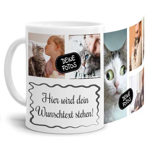 Bild von tasse mit fotocollage und wunsjpg | Individuelle 🎁 persönliche 🎁 personalisierte Geschenke bedruckt ▪ bestickt ▪ graviert