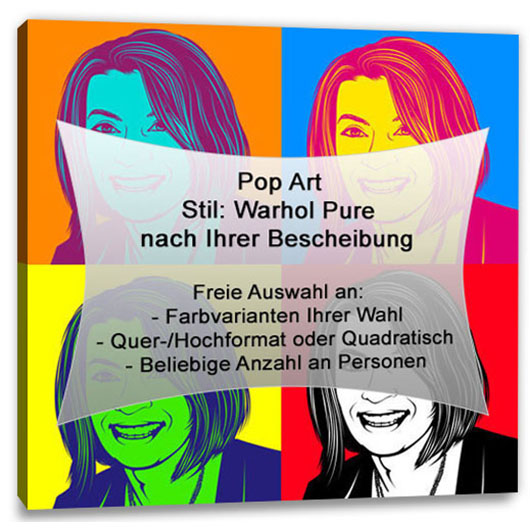 Bild von   pop art  warhol pure eigene bjpg | Individuelle 🎁 persönliche 🎁 personalisierte Geschenke bedruckt ▪ bestickt ▪ graviert