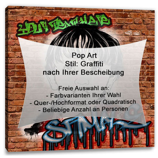 Bild von pop art graffiti eigene beschrjpg | Individuelle 🎁 persönliche 🎁 personalisierte Geschenke bedruckt ▪ bestickt ▪ graviert