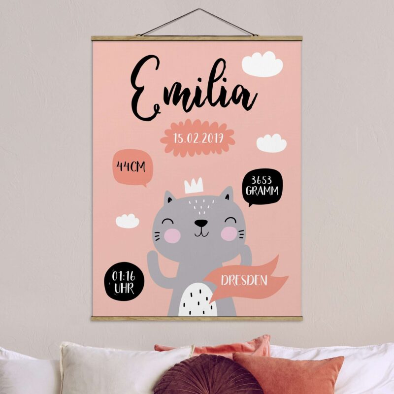 Bild von stoffbild tiere mit posterleisjpg | Individuelle 🎁 persönliche 🎁 personalisierte Geschenke bedruckt ▪ bestickt ▪ graviert