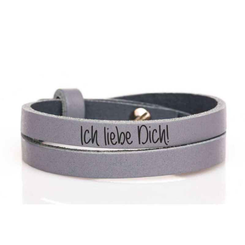 Bild von lederarmband steingrau doppeltjpg | Individuelle 🎁 persönliche 🎁 personalisierte Geschenke bedruckt ▪ bestickt ▪ graviert