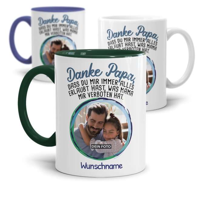 Bild von tasse danke papa mit namejpg | Individuelle 🎁 persönliche 🎁 personalisierte Geschenke bedruckt ▪ bestickt ▪ graviert