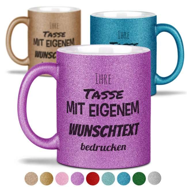 Bild von glitzertasse selbst gestaltenjpg | Individuelle 🎁 persönliche 🎁 personalisierte Geschenke bedruckt ▪ bestickt ▪ graviert