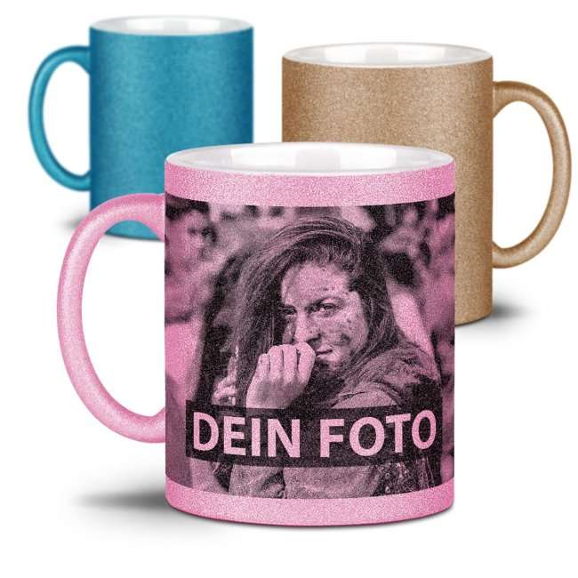 Bild von   glitzertasse selbst gestaltenjpg | Individuelle 🎁 persönliche 🎁 personalisierte Geschenke bedruckt ▪ bestickt ▪ graviert