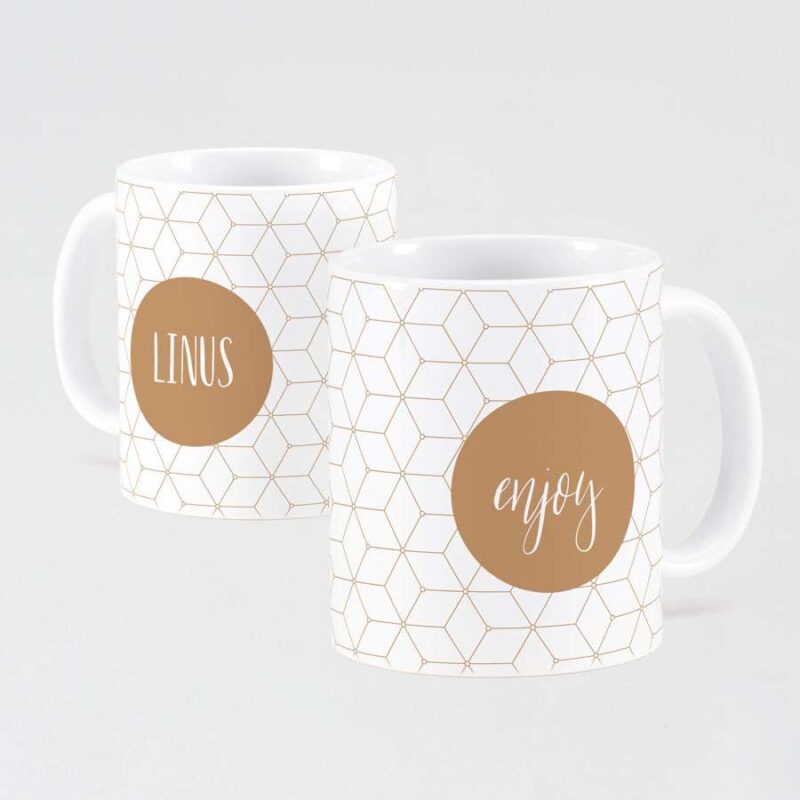 Bild von bedruckte tasse mit geometriscjpg | Individuelle 🎁 persönliche 🎁 personalisierte Geschenke bedruckt ▪ bestickt ▪ graviert