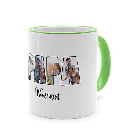 Bild von   bester papa tasse gruen jpg | Individuelle 🎁 persönliche 🎁 personalisierte Geschenke bedruckt ▪ bestickt ▪ graviert