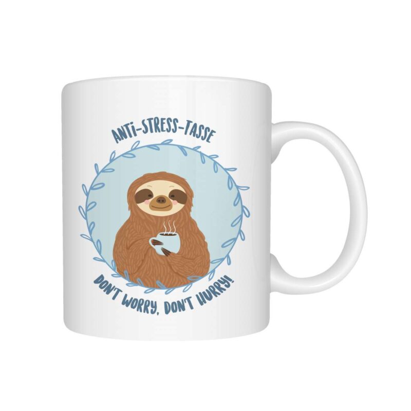 Bild von faultier tasse anti stressjpg | Individuelle 🎁 persönliche 🎁 personalisierte Geschenke bedruckt ▪ bestickt ▪ graviert