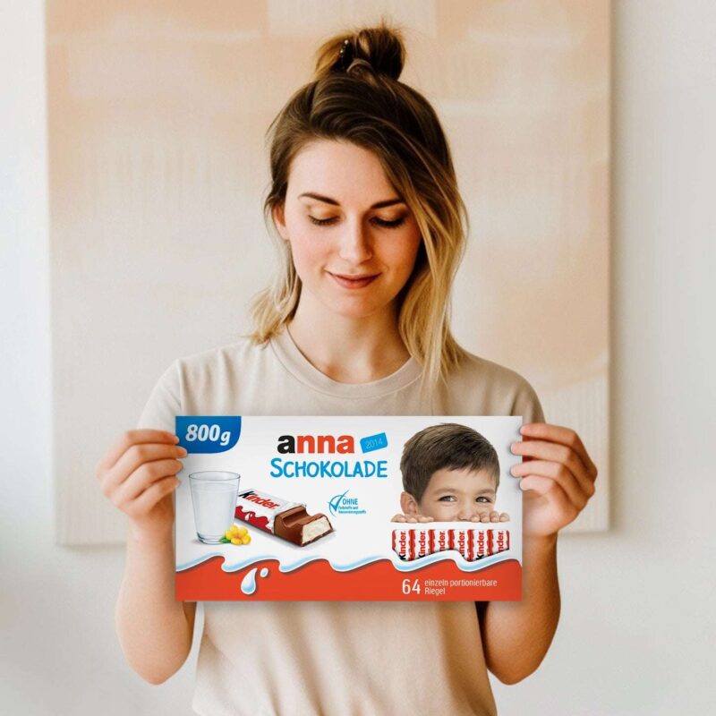 Bild von mega kinder schokolade mit namjpg | Individuelle 🎁 persönliche 🎁 personalisierte Geschenke bedruckt ▪ bestickt ▪ graviert