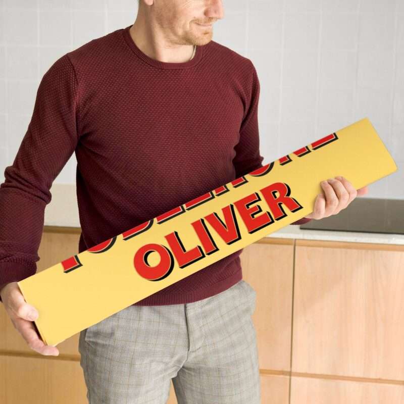 Bild von riesen toblerone mit namen jpg | Individuelle 🎁 persönliche 🎁 personalisierte Geschenke bedruckt ▪ bestickt ▪ graviert