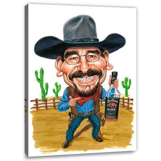 Bild von   erstellung karikatur wild westjpg | Individuelle 🎁 persönliche 🎁 personalisierte Geschenke bedruckt ▪ bestickt ▪ graviert