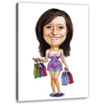 Bild von erstellung karikatur shoppingjpg | Individuelle 🎁 persönliche 🎁 personalisierte Geschenke bedruckt ▪ bestickt ▪ graviert