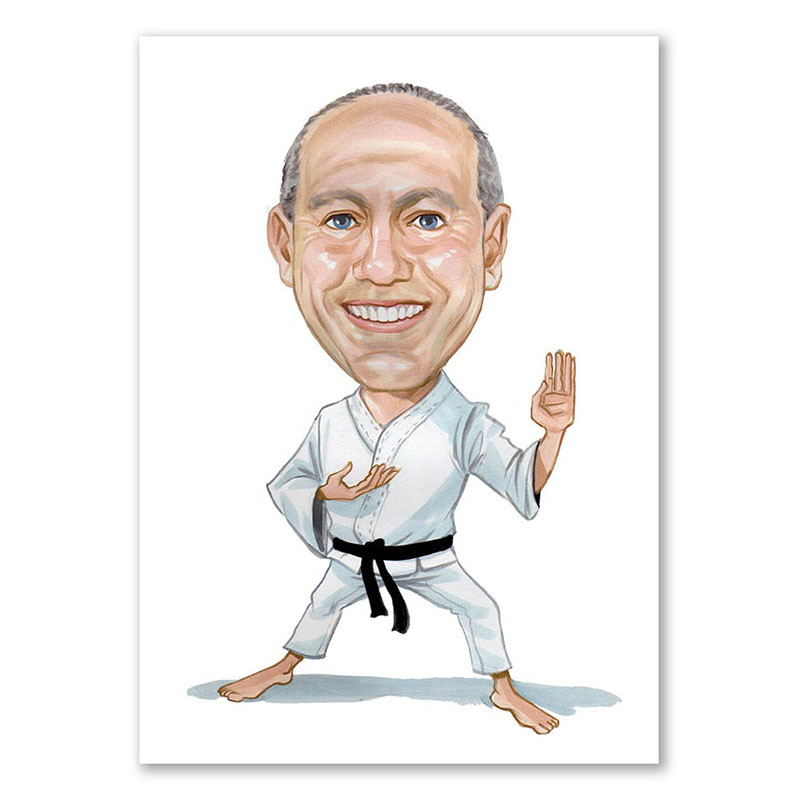 Bild von   erstellung karikatur karate spjpg | Individuelle 🎁 persönliche 🎁 personalisierte Geschenke bedruckt ▪ bestickt ▪ graviert