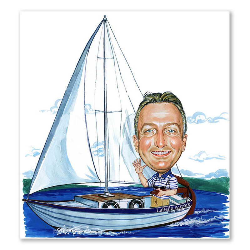 Bild von erstellung karikatur segler injpg | Individuelle 🎁 persönliche 🎁 personalisierte Geschenke bedruckt ▪ bestickt ▪ graviert