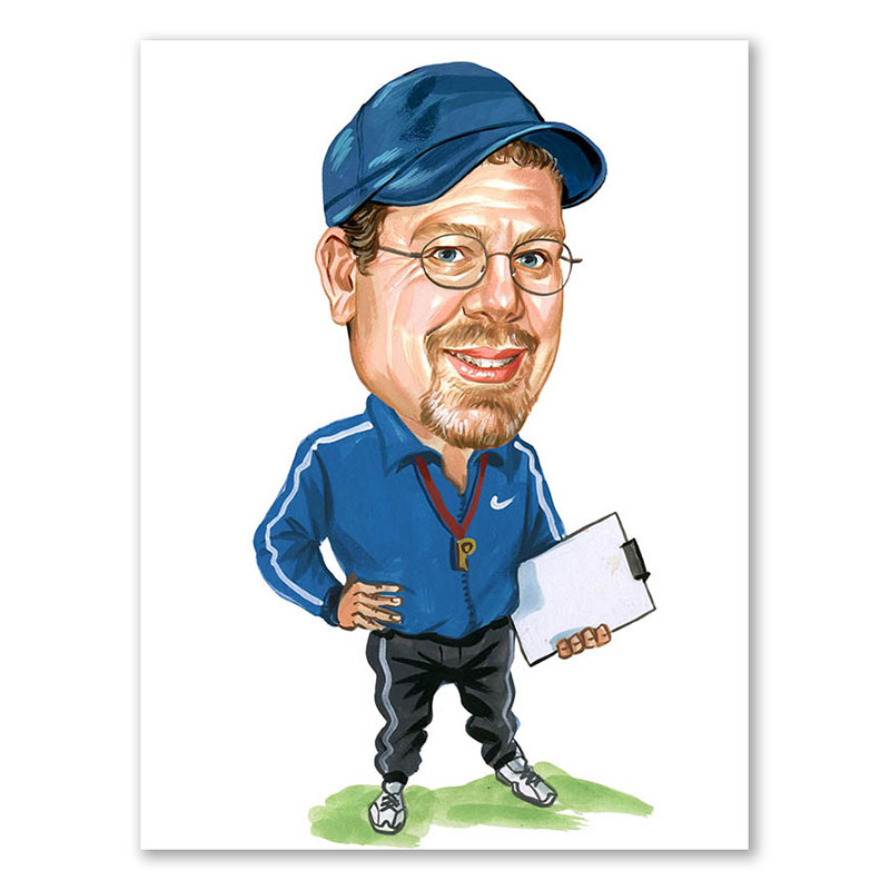 Bild von erstellung karikatur trainerjpg | Individuelle 🎁 persönliche 🎁 personalisierte Geschenke bedruckt ▪ bestickt ▪ graviert