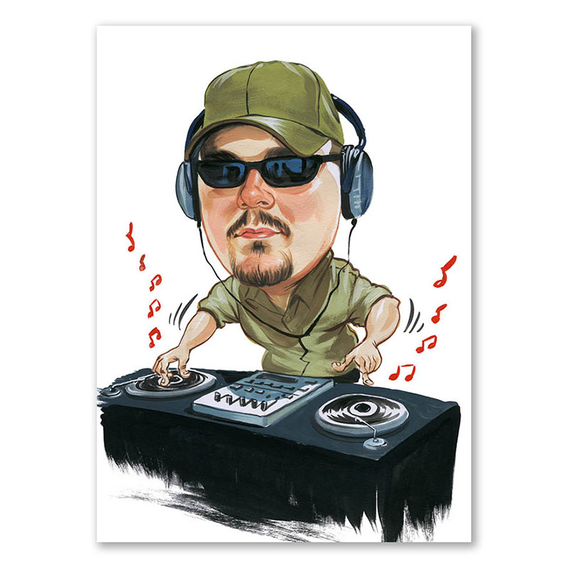 Bild von erstellung karikatur dj mit mujpg | Individuelle 🎁 persönliche 🎁 personalisierte Geschenke bedruckt ▪ bestickt ▪ graviert