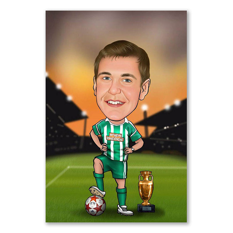 Bild von erstellung karikatur fussballjpg | Individuelle 🎁 persönliche 🎁 personalisierte Geschenke bedruckt ▪ bestickt ▪ graviert