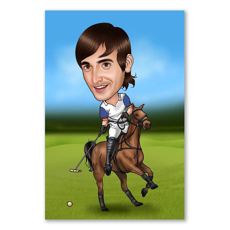 Bild von   erstellung karikatur polospieljpg | Individuelle 🎁 persönliche 🎁 personalisierte Geschenke bedruckt ▪ bestickt ▪ graviert