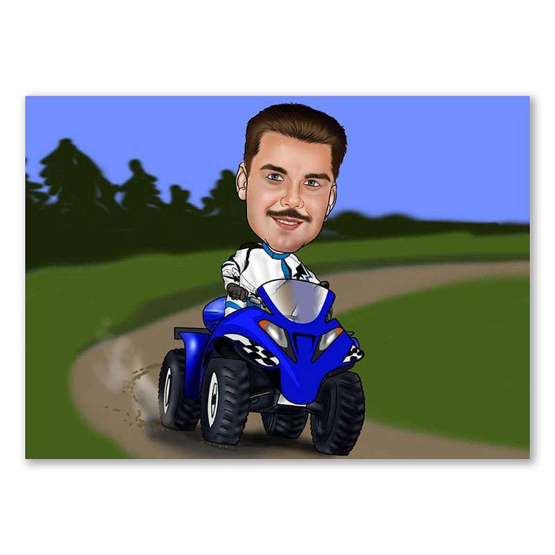 Bild von erstellung karikatur quad cajpg | Individuelle 🎁 persönliche 🎁 personalisierte Geschenke bedruckt ▪ bestickt ▪ graviert