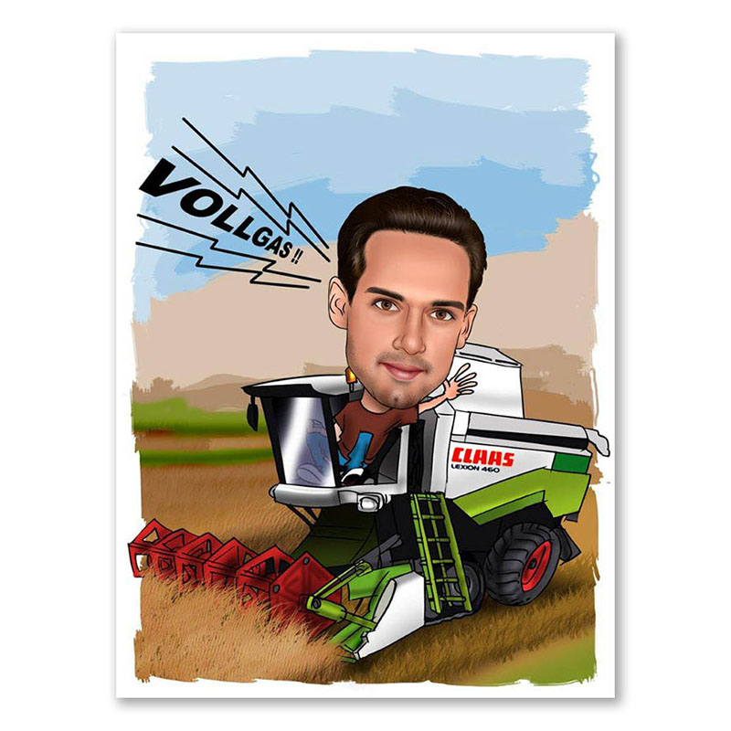 Bild von erstellung karikatur vollgasjpg | Individuelle 🎁 persönliche 🎁 personalisierte Geschenke bedruckt ▪ bestickt ▪ graviert